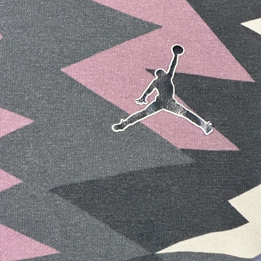 Jordan Hoodie Kids Size M Black Purple Grey Zigzag Geometric Jumpman FLAW - Picture 2 of 9